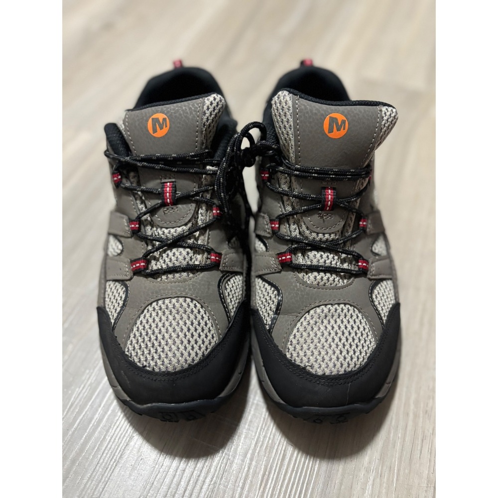 Merrell Womens Grey Black Hiking Shoes Low Top Leather Mesh MK261205 Size 7 M